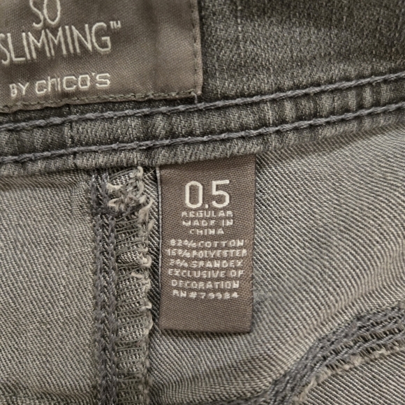 Chico’s So Slimming Mid Rise Straight Jean Gray Size 0.5 (6) Small - Picture 15 of 15